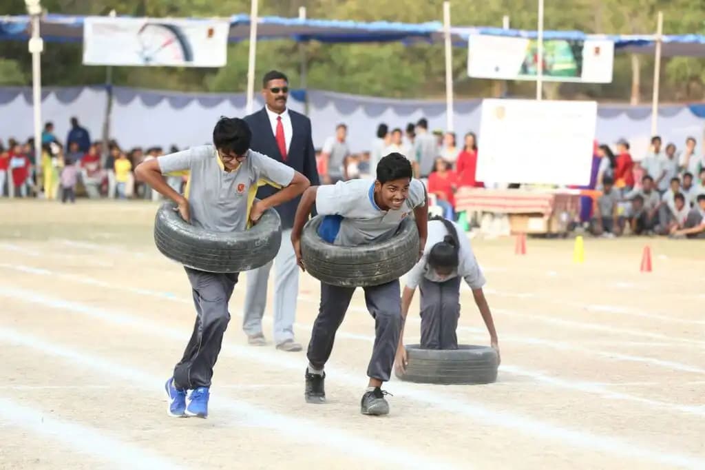 Students taking part in a Suchitra sports event